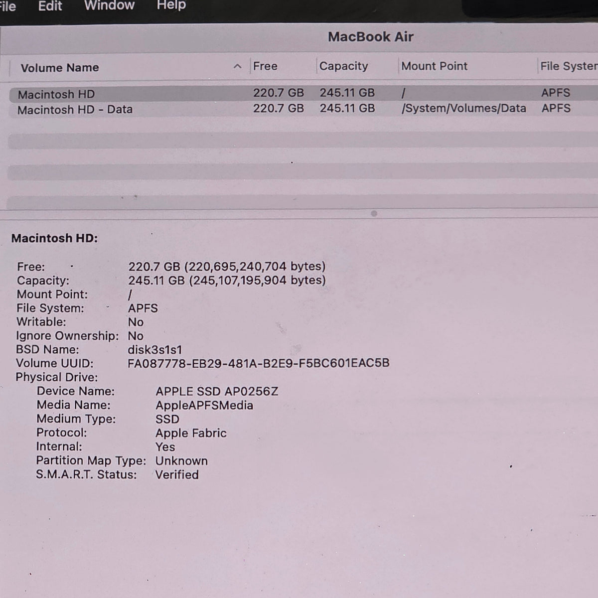 2025 Apple MacBook Air 13" M4 8C GPU 4.5GHz 16GB RAM 256GB SSD A3240