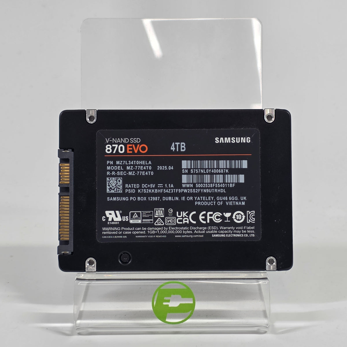 Samsung 2.5" 870 EVO 4TB SATA III 6Gbps SSD MZ-77E4T0