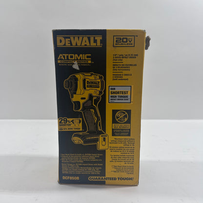 New DeWalt DCF850B 20V MAX 1/4" Impact Driver Kit