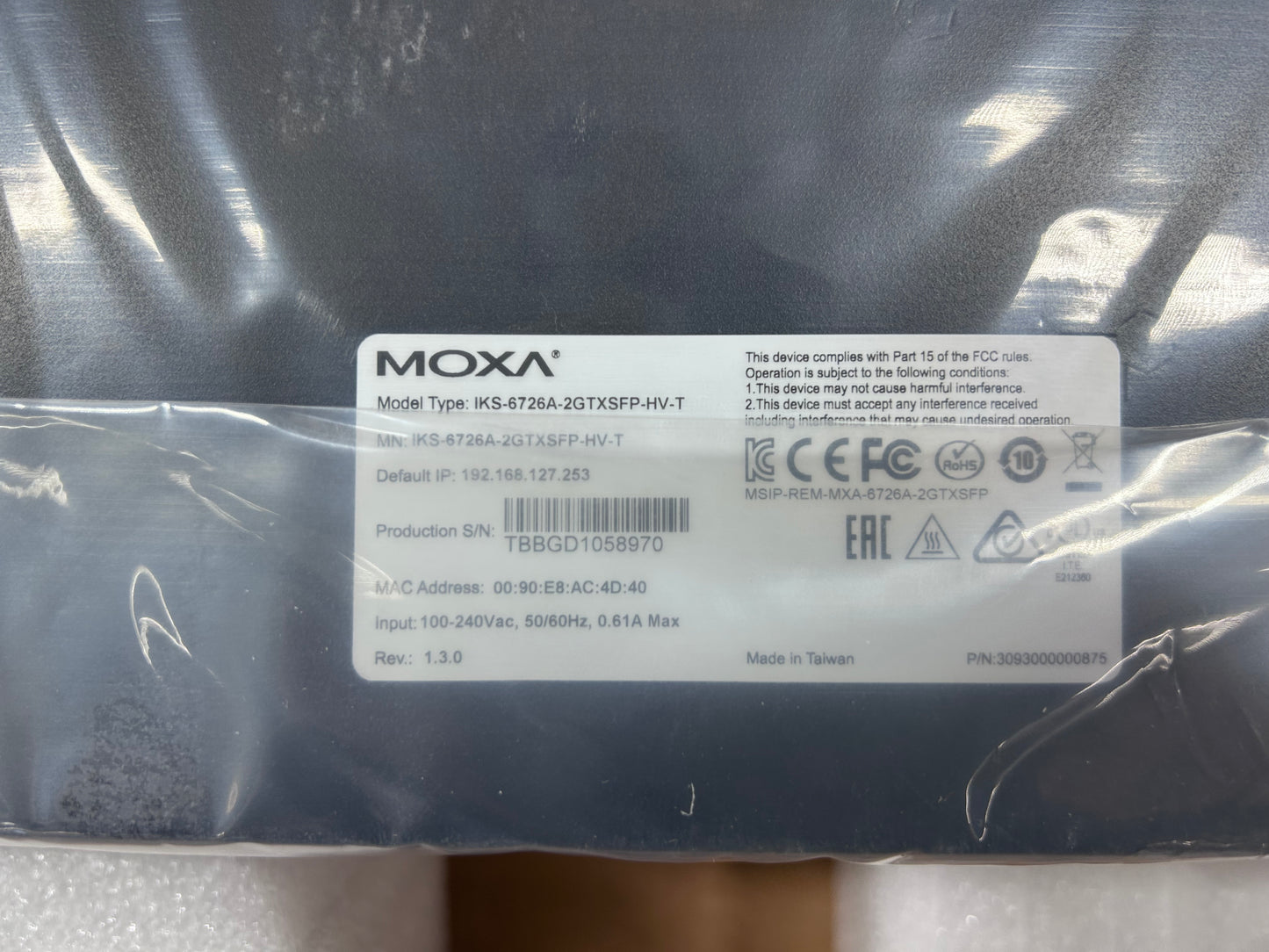 New MOXA Layer 2 Managed 8 10/100 - 2 100/1000 Switches IKS-6726A-2GTXSFP-HV-T