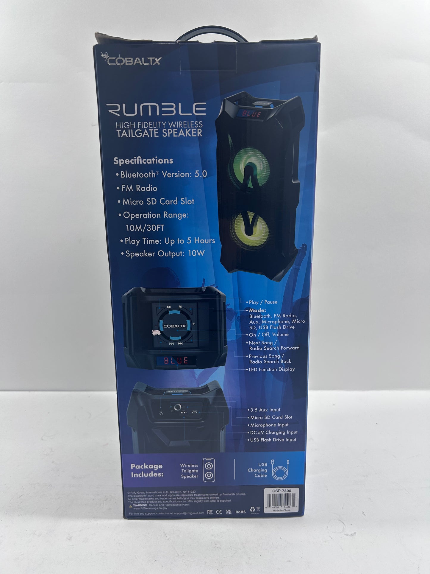 New Cobalt Rumble Tailgate Speaker Bluetooth Black