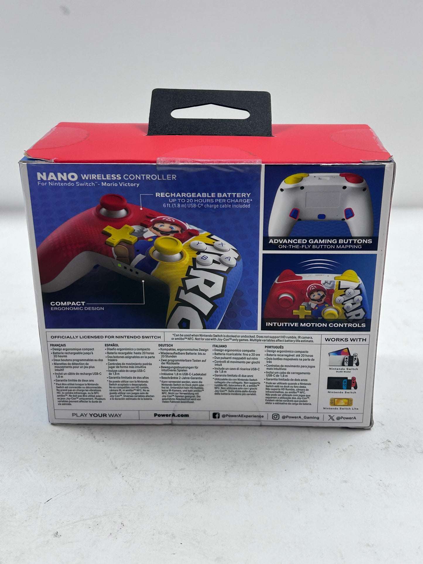 New PowerA NANO Enhanced Wireless Mario Switch Controller NWLC001