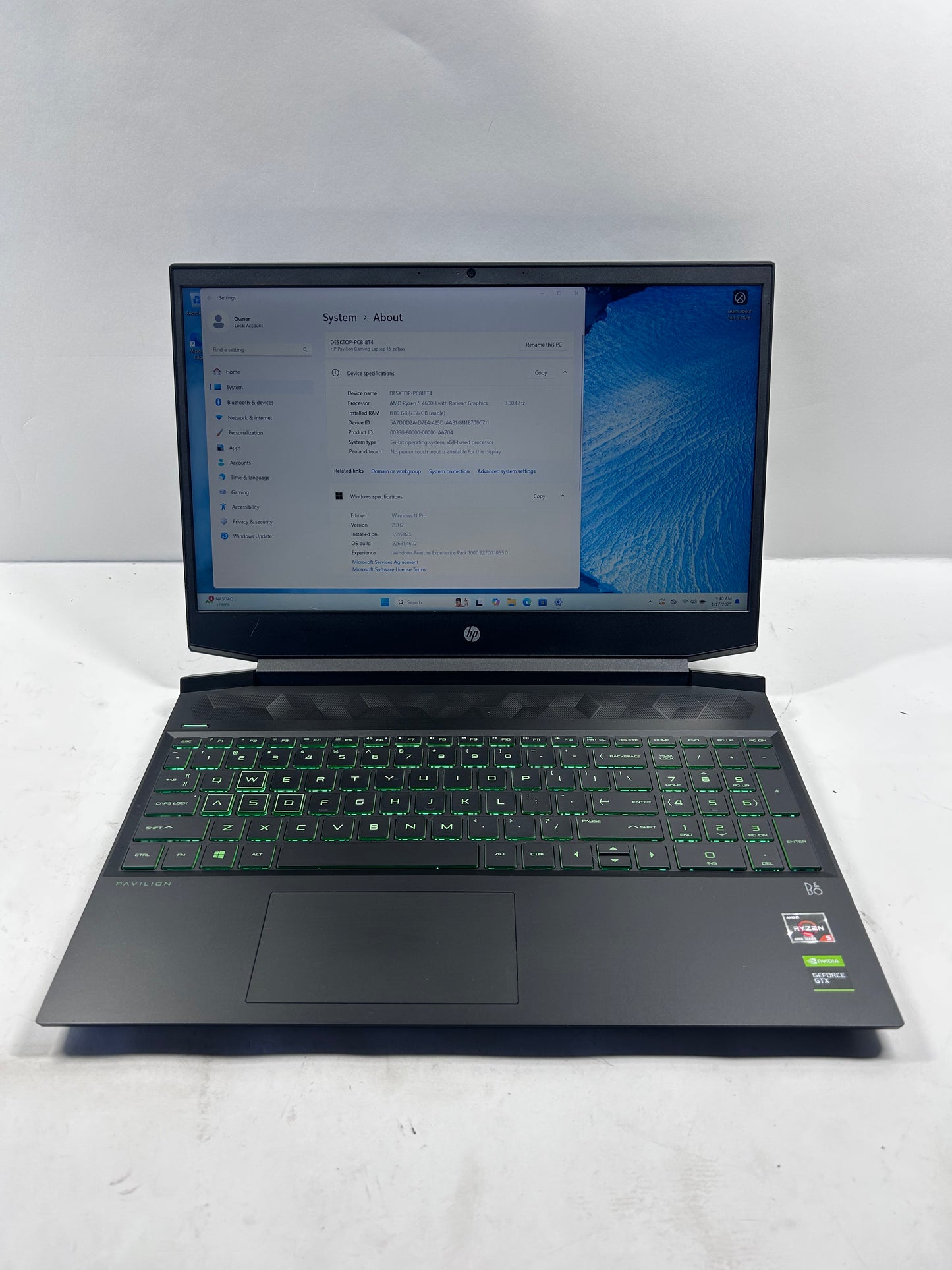 HP Pavilion 15-EC1073DX 15" Ryzen 5 4600H 3.00Ghz 8GB RAM 256GB NVME GTX 1650