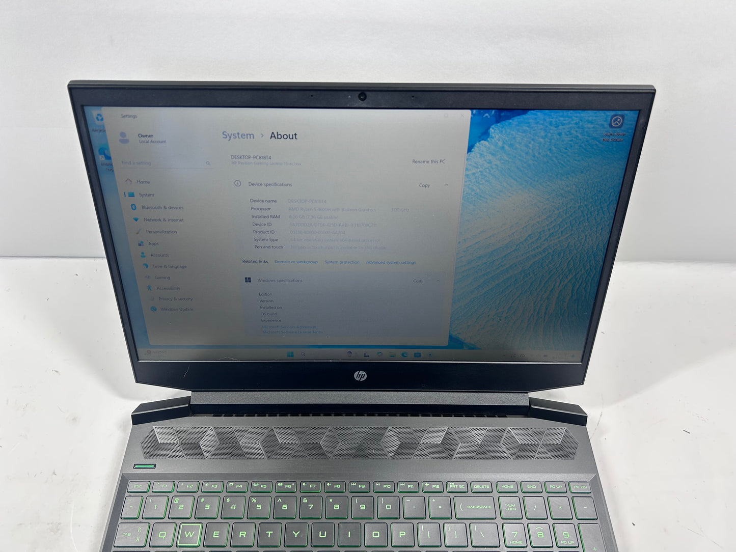 HP Pavilion 15-EC1073DX 15" Ryzen 5 4600H 3.00Ghz 8GB RAM 256GB NVME GTX 1650