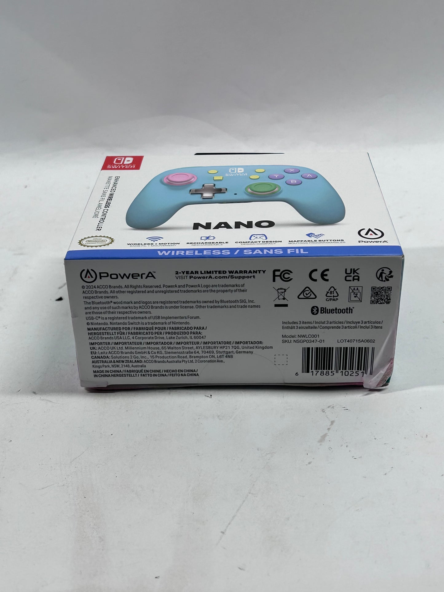 New PowerA NANO Enhanced Wireless Controller For Switch NWLC001