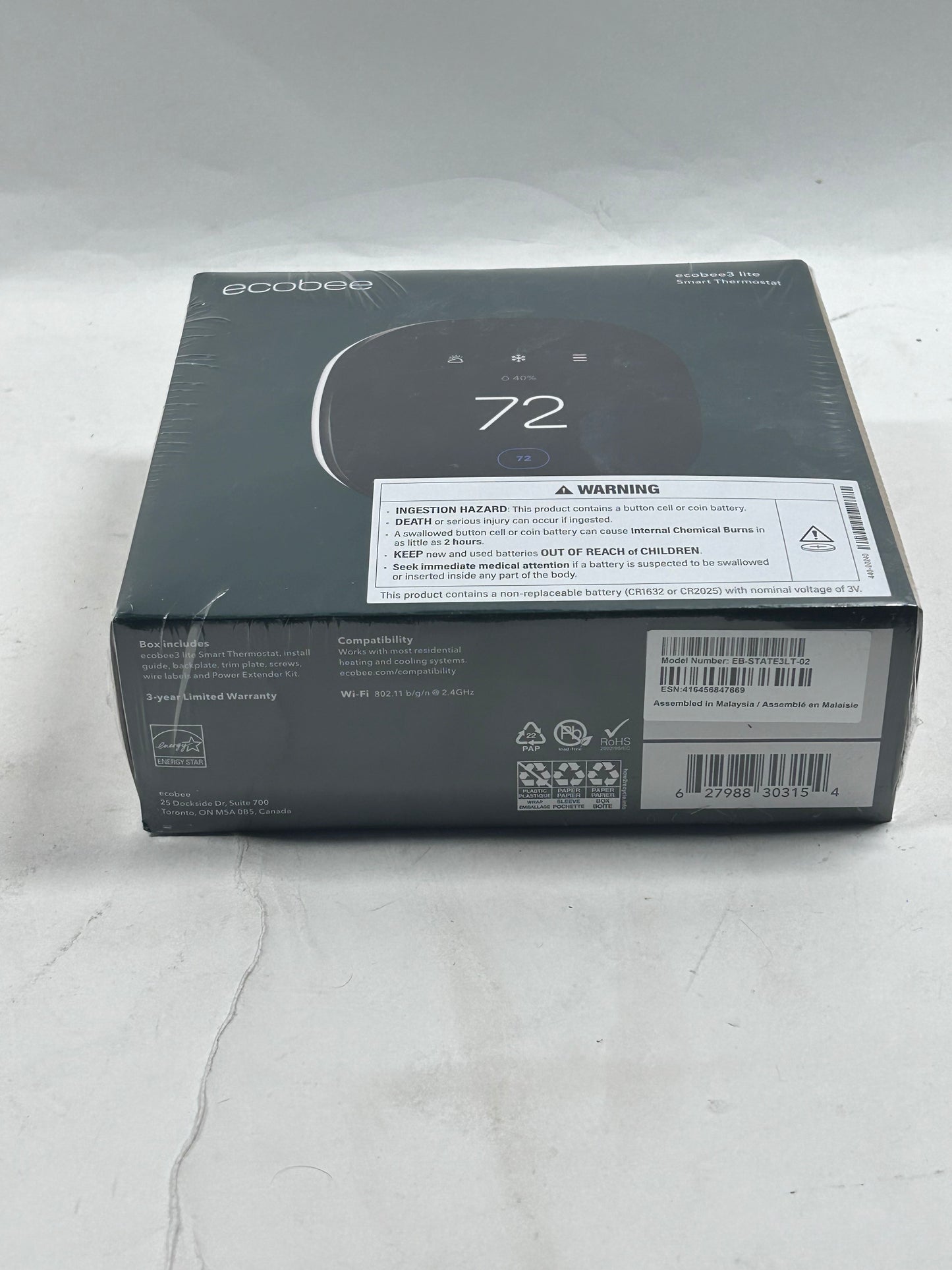 New Ecobee ecobee3 lite Smart Thermostat Black EB-STATE3LT-02