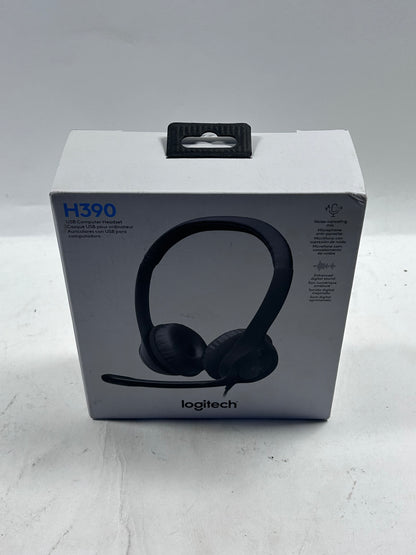 New Logitech H390 USB Computer Headset Black 981-000014