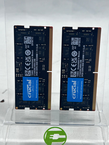 Crucial SODIMM 48GB - 24GB X2 DDR5 5600MHz CT24G56C46S5.C8B