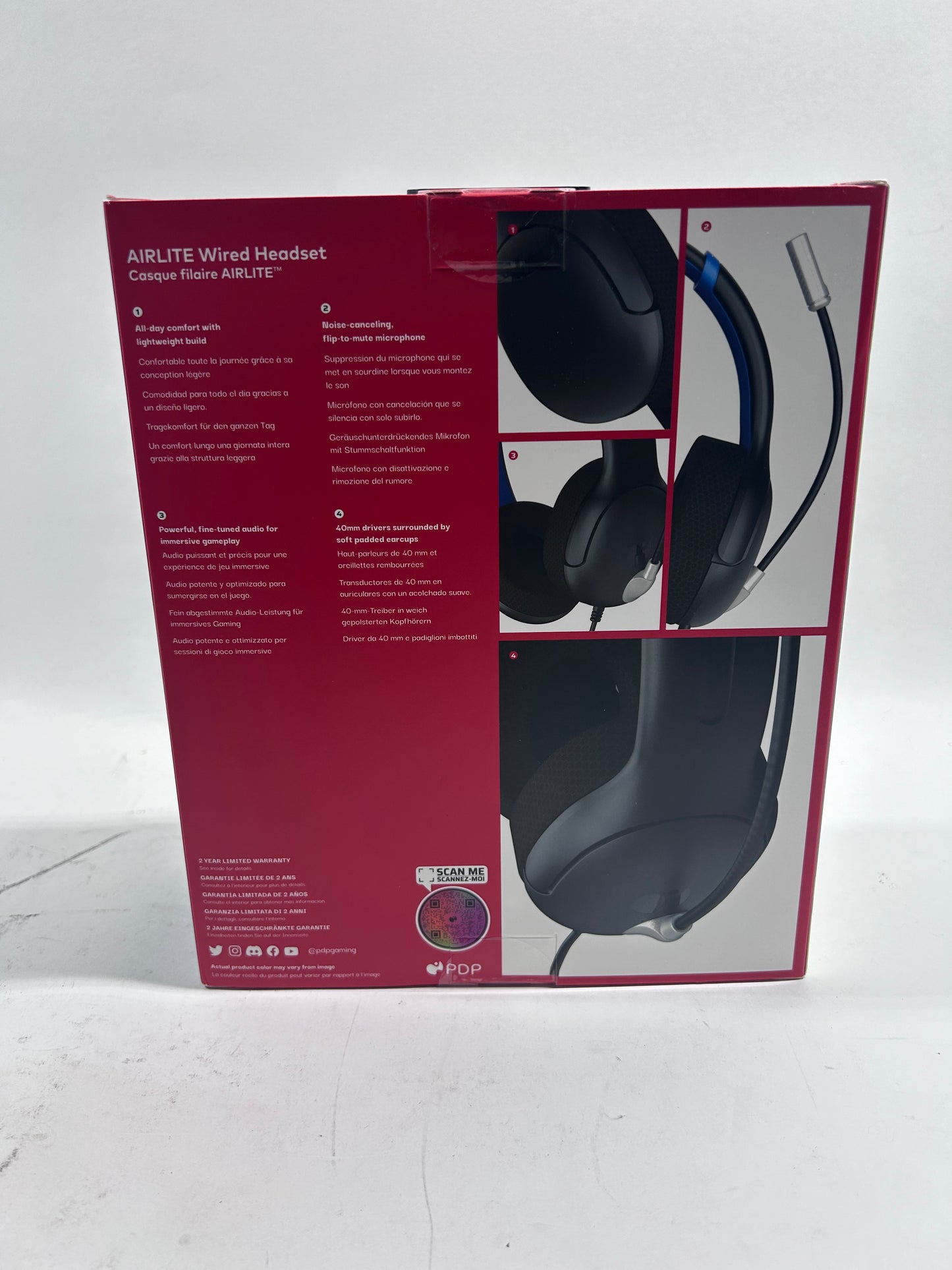 New PDP AIRLITE Wired headset Black/Blue 500-162-MNBK