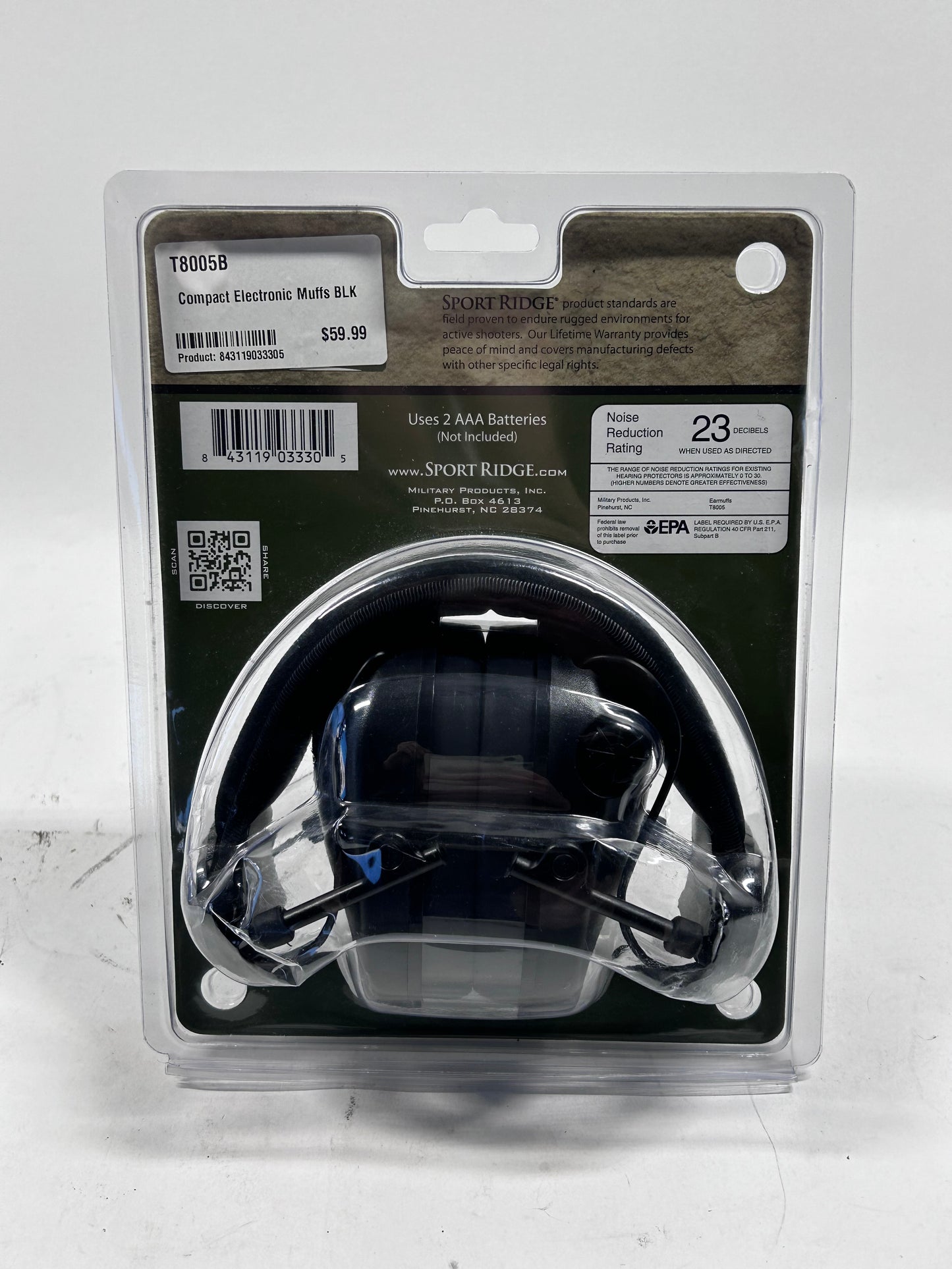 New Sport Ridge Compact ELITE Noise Cancelling Ear Muffs T8005B