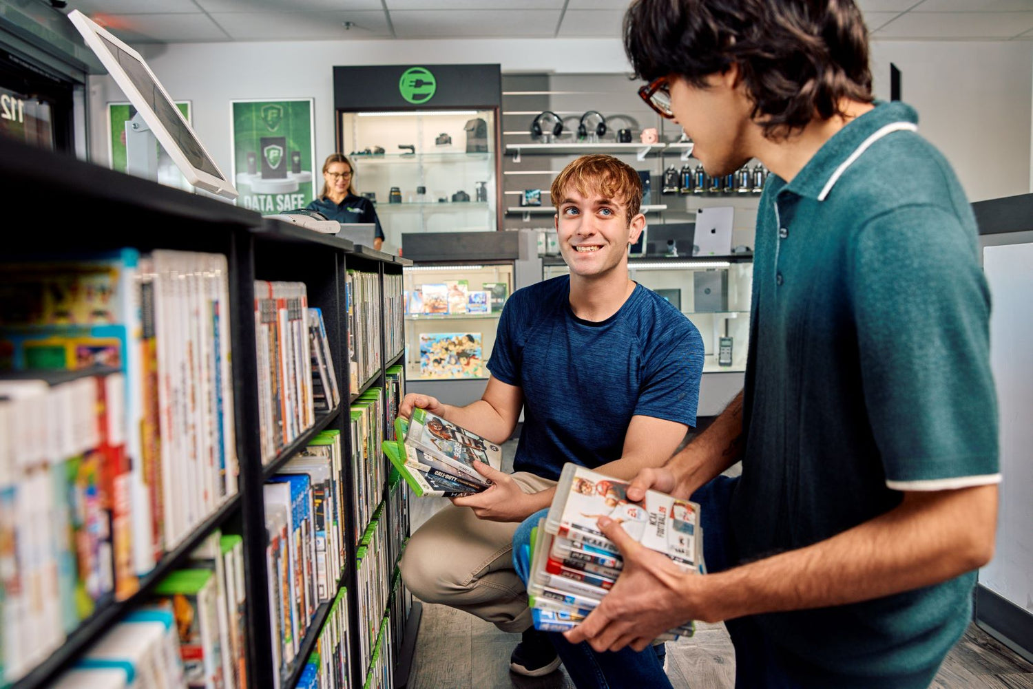 customers shopping for video games