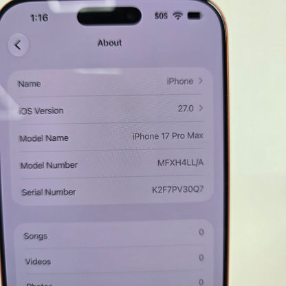 Factory Unlocked Apple iPhone 17 Pro Max 256GB Cosmic Orange MFXH4LL/A