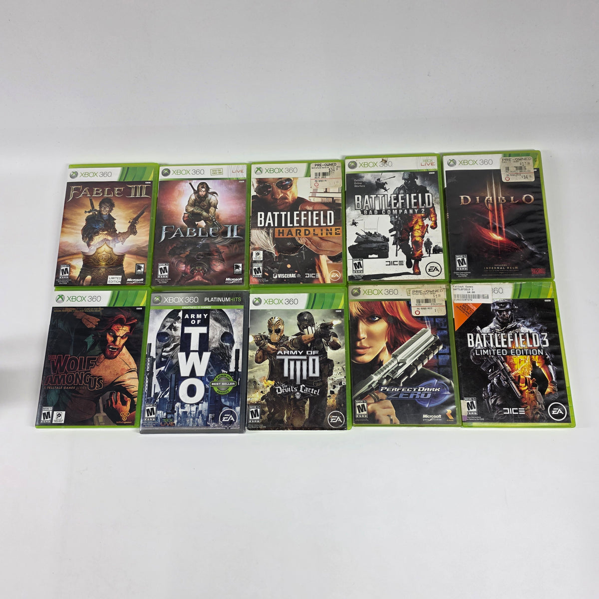 Lot of 10 Action/FPS/Fantasy Xbox 360 Games