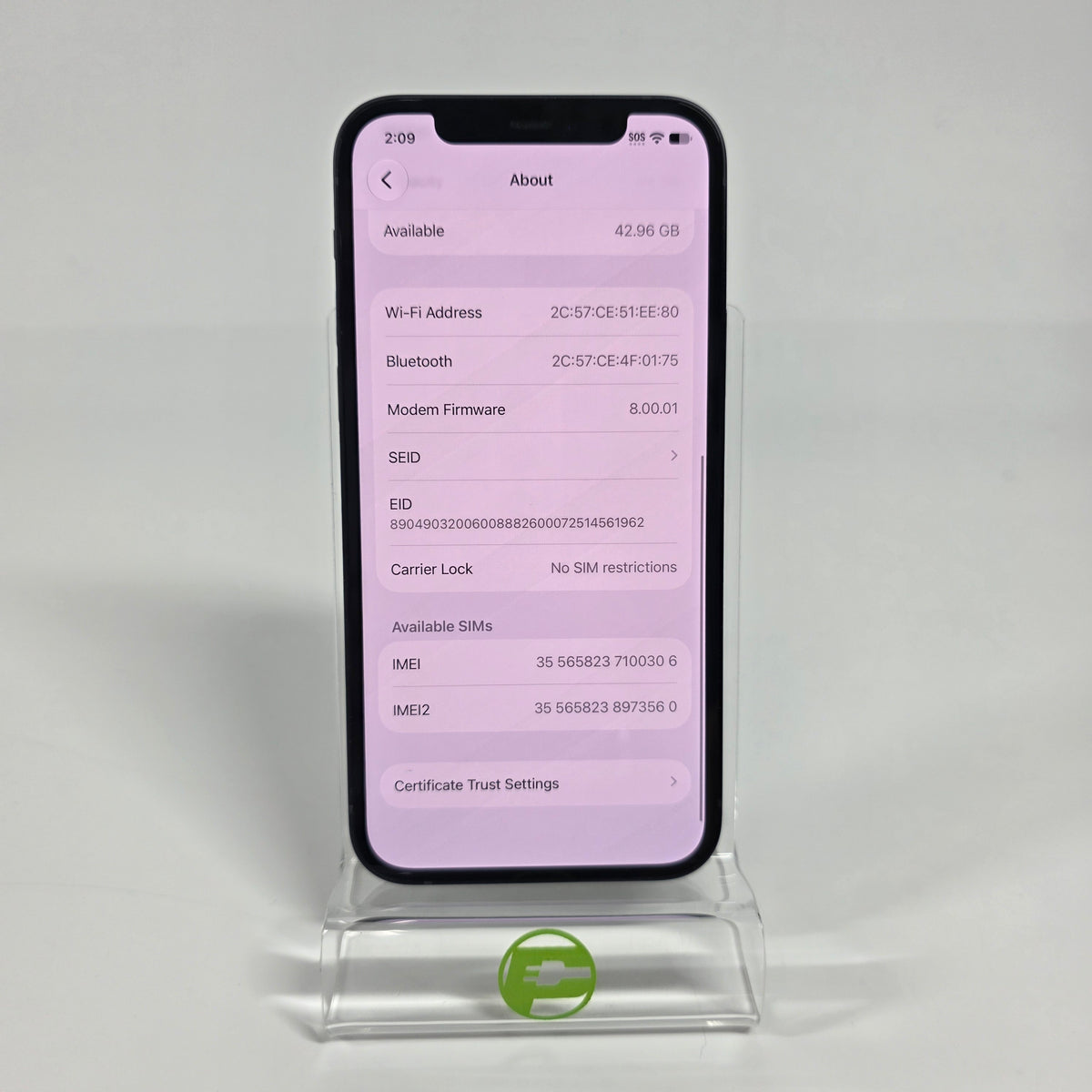 Factory Unlocked Apple iPhone 12 64GB Black MGF43LL/A