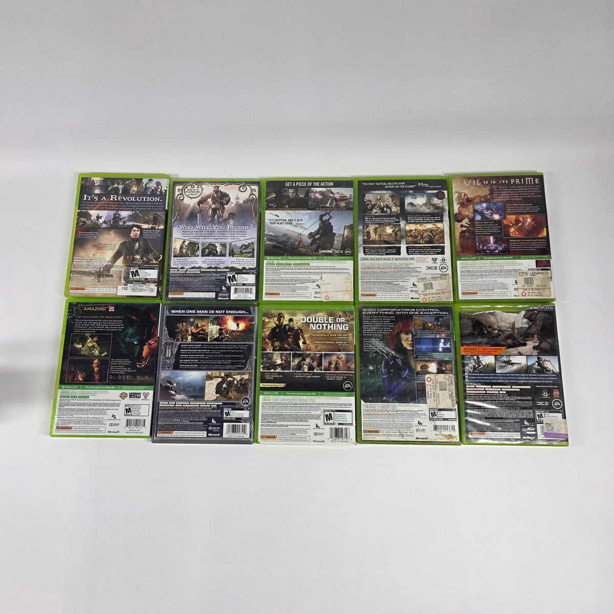 Lot of 10 Action/FPS/Fantasy Xbox 360 Games
