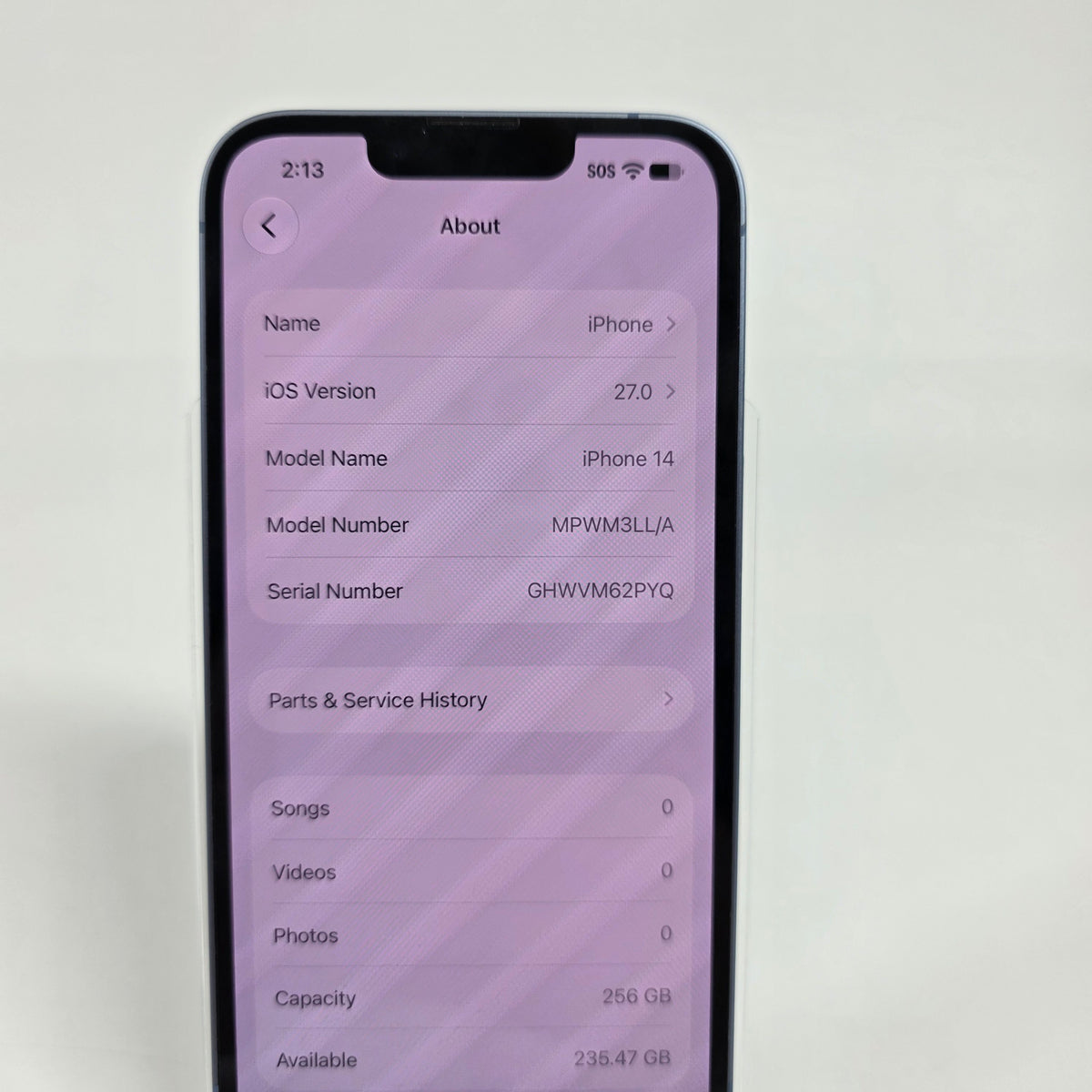 Factory Unlocked Apple iPhone 14 256GB Blue MPWM3LL/A
