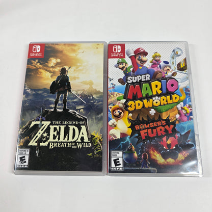 Lot of 2 Nintendo Switch Games Mario 3D World Zelda Breath of the Wild