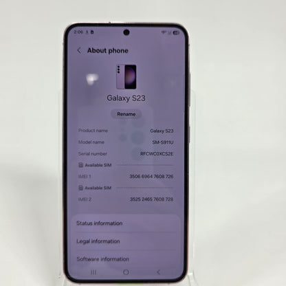 Factory Unlocked Samsung Galaxy S23 256GB SM-S911U Lavender