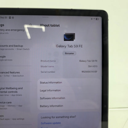 WiFi Only Samsung Galaxy Tab S9 FE 10.9" 128GB Gray SM-X510