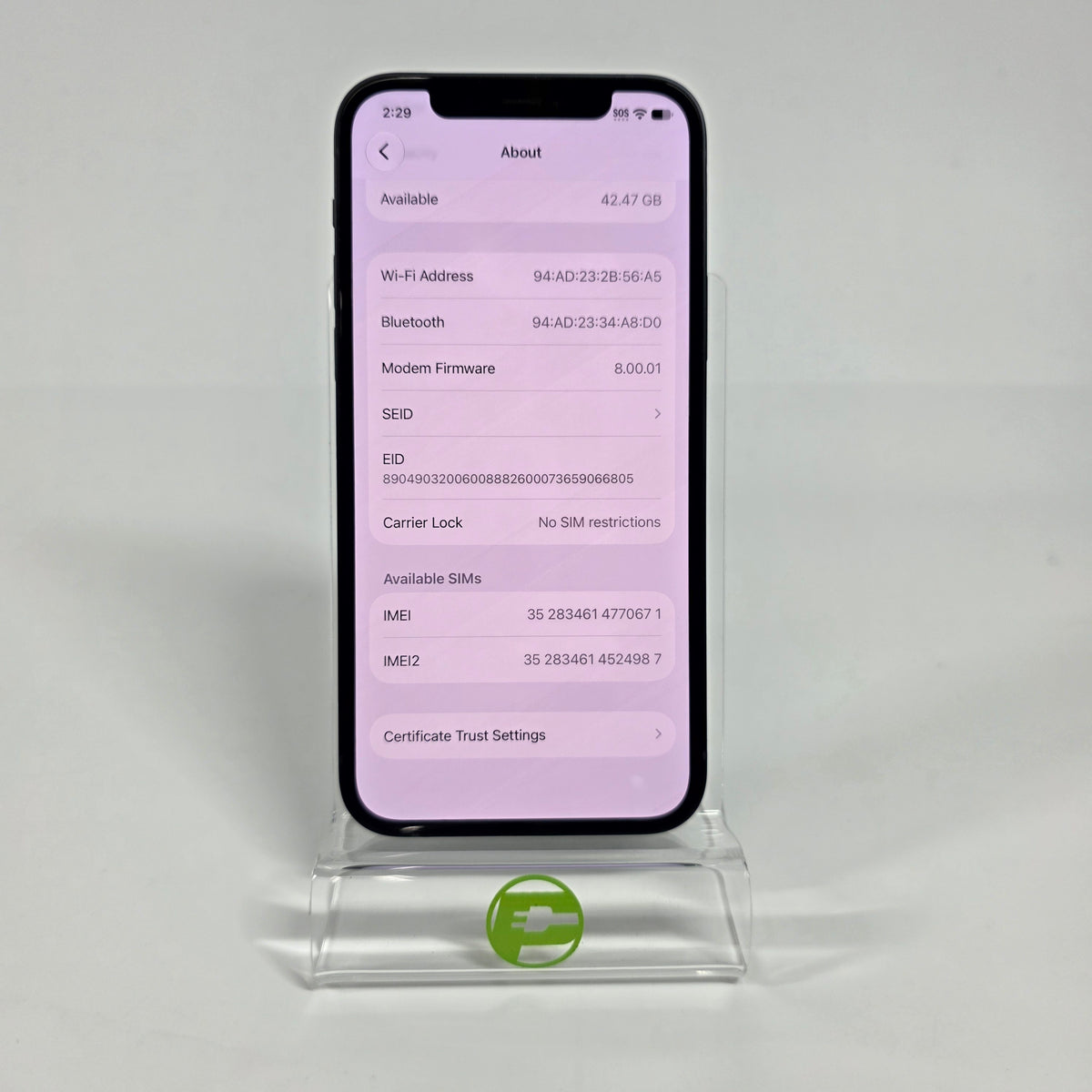Factory Unlocked Apple iPhone 12 64GB Black MGF43LL/A