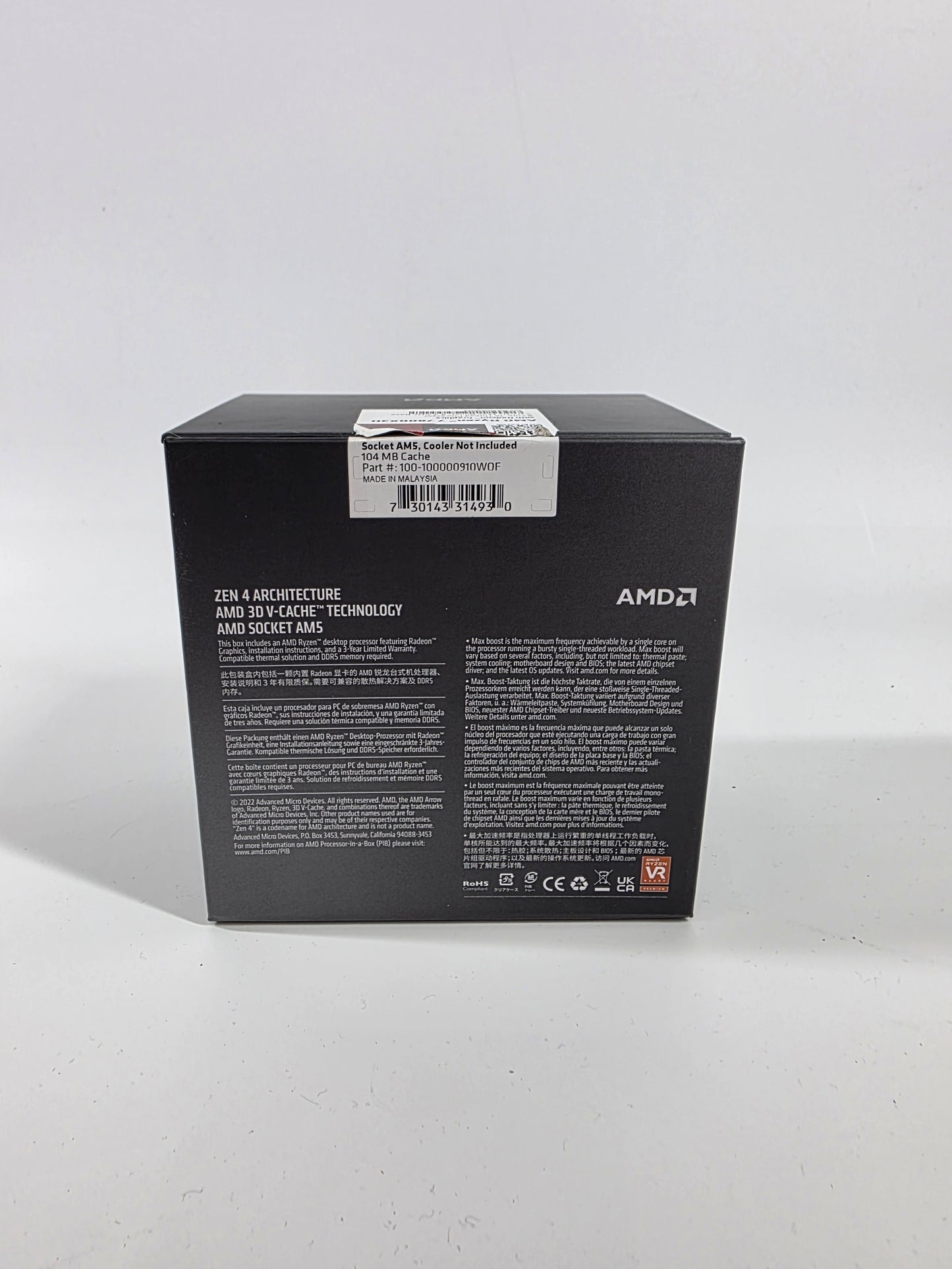 AMD Ryzen 7 7800X3D 4.20GHz 8 Core 100-100000910W0F 16 Thread AM5