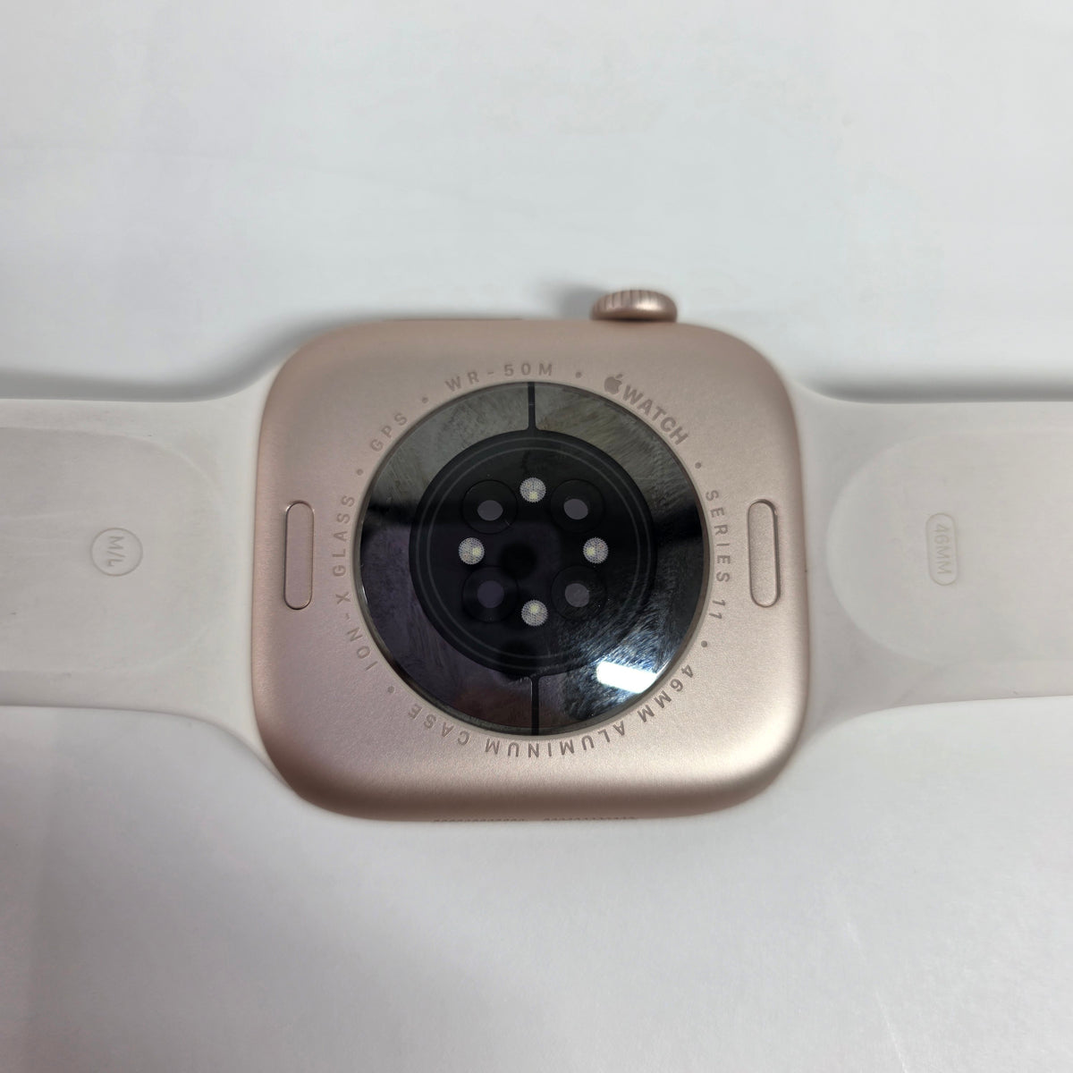GPS Only Apple Watch Series 11 46MM Rose Gold Aluminum Pink Sport Band