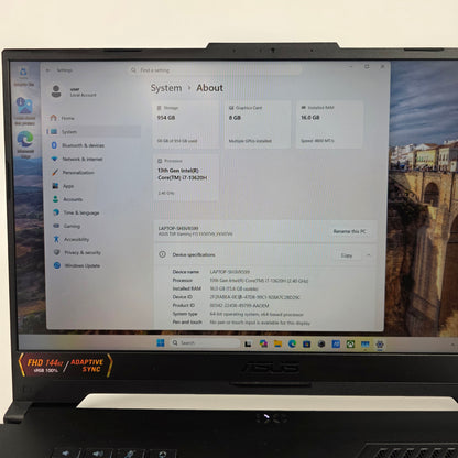 Asus TUF F15 FX507 15.6" i7-13620H 2.4GHz 16GB RAM 1TB SSD GeForce RTX 4060